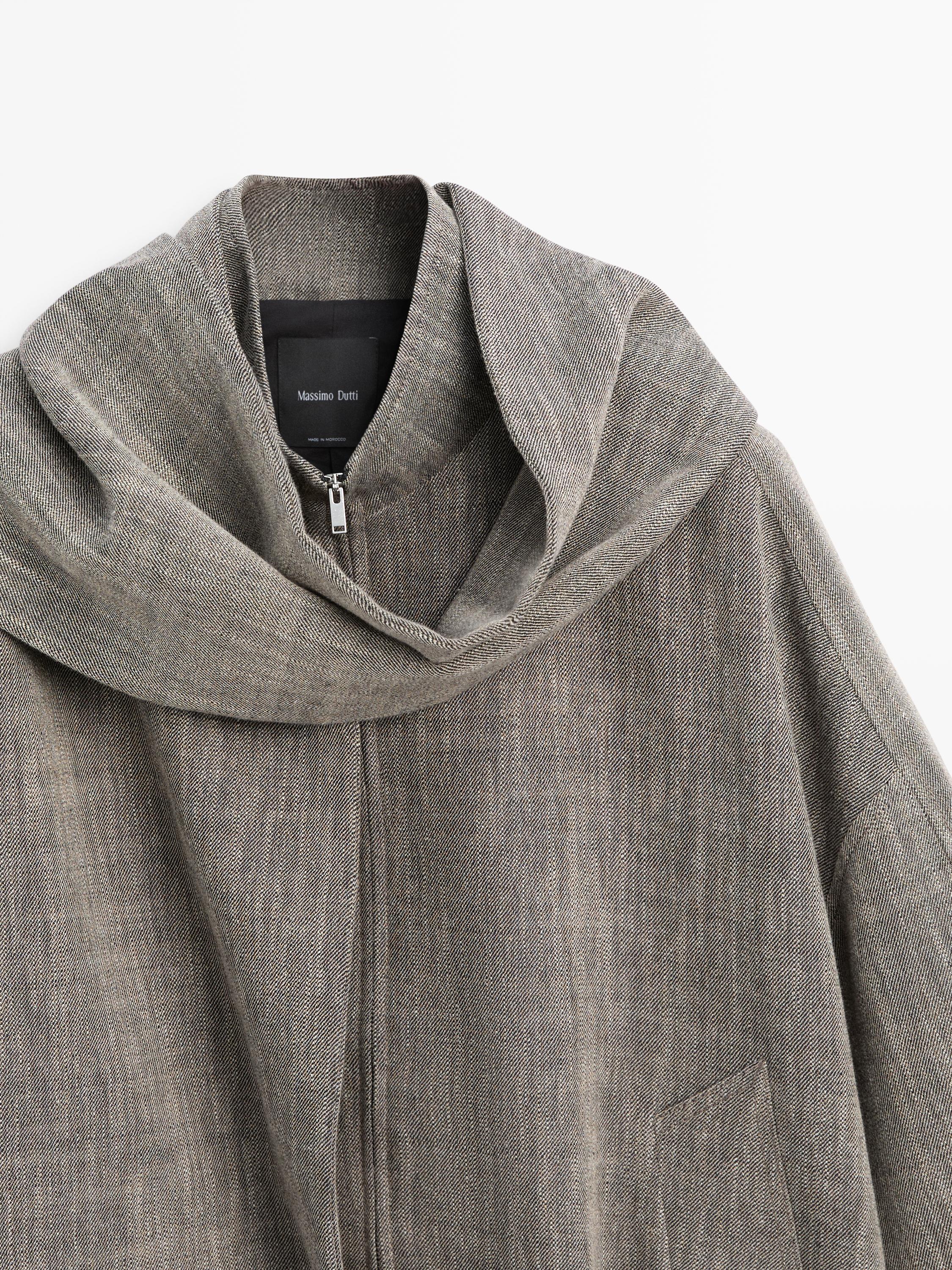 Veste bomber chinée avec écharpe